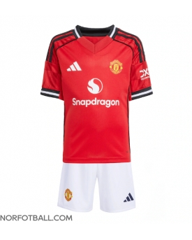 Billige Fotballdrakt Manchester United Replika Hjemmedraktsett Barn 2025-26 Kortermet (med bukser)